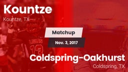 Matchup: Kountze vs. Coldspring-Oakhurst  2017