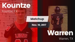 Matchup: Kountze vs. Warren  2017