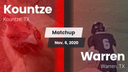 Matchup: Kountze vs. Warren  2020