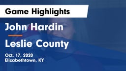 John Hardin  vs Leslie County Game Highlights - Oct. 17, 2020