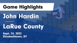 John Hardin  vs LaRue County Game Highlights - Sept. 24, 2022