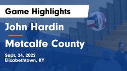 John Hardin  vs Metcalfe County Game Highlights - Sept. 24, 2022