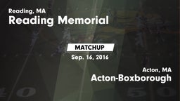 Matchup: Reading Memorial vs. Acton-Boxborough  2016