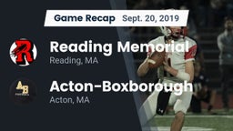 Recap: Reading Memorial  vs. Acton-Boxborough  2019