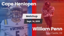 Matchup: Cape Henlopen vs. William Penn  2019