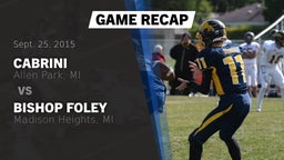 Recap: Cabrini  vs. Bishop Foley  2015