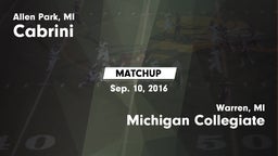 Matchup: Cabrini vs. Michigan Collegiate 2016