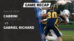 Recap: Cabrini  vs. gabriel richard 2016