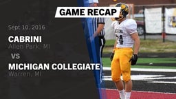 Recap: Cabrini  vs. Michigan Collegiate 2016