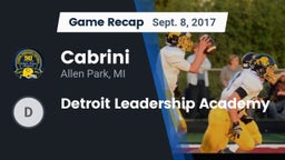 Recap: Cabrini  vs. Detroit Leadership Academy 2017