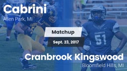 Matchup: Cabrini vs. Cranbrook Kingswood  2017