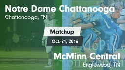 Matchup: Notre Dame Chattanoo vs. McMinn Central  2016