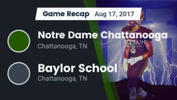 Recap: Notre Dame Chattanooga vs. Baylor School 2017