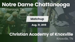 Matchup: Notre Dame Chattanoo vs. Christian Academy of Knoxville 2018