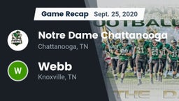 Recap: Notre Dame Chattanooga vs. Webb  2020