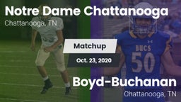 Matchup: Notre Dame Chattanoo vs. Boyd-Buchanan  2020