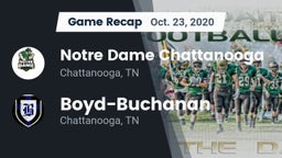 Recap: Notre Dame Chattanooga vs. Boyd-Buchanan  2020