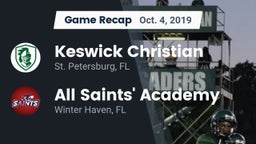 Recap: Keswick Christian  vs. All Saints' Academy  2019