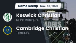 Recap: Keswick Christian  vs. Cambridge Christian  2020