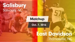 Matchup: Salisbury vs. East Davidson  2016