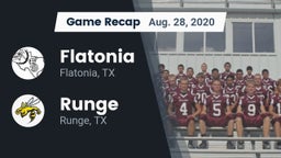 Recap: Flatonia  vs. Runge  2020