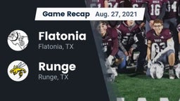 Recap: Flatonia  vs. Runge  2021