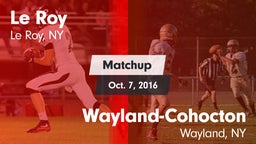 Matchup: Le Roy vs. Wayland-Cohocton  2016