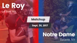 Matchup: Le Roy vs. Notre Dame  2017
