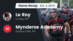 Recap: Le Roy  vs. Mynderse Academy  2019