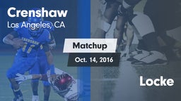 Matchup: Crenshaw vs. Locke  2016