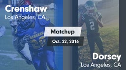 Matchup: Crenshaw vs. Dorsey  2016