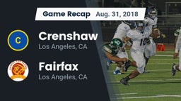 Recap: Crenshaw  vs. Fairfax 2018