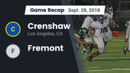 Recap: Crenshaw  vs. Fremont  2018
