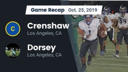 Recap: Crenshaw  vs. Dorsey  2019