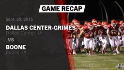 Recap: Dallas Center-Grimes  vs. Boone  2015