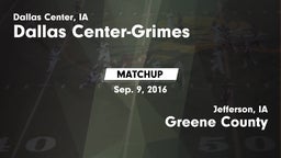 Matchup: Dallas Center-Grimes vs. Greene County  2016