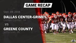 Recap: Dallas Center-Grimes  vs. Greene County  2016