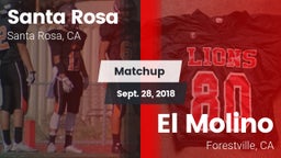 Matchup: Santa Rosa vs. El Molino  2018