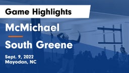 McMichael  vs South Greene  Game Highlights - Sept. 9, 2022