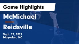 McMichael  vs Reidsville Game Highlights - Sept. 27, 2022