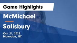 McMichael  vs Salisbury Game Highlights - Oct. 21, 2023