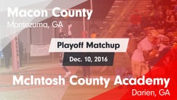 Matchup: Macon County vs. McIntosh County Academy  2016