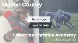 Matchup: Macon County vs. Creekside Christian Academy 2020