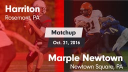 Matchup: Harriton  vs. Marple Newtown  2016