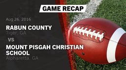 Recap: Rabun County  vs. Mount Pisgah Christian School 2016
