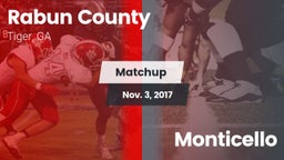 Matchup: Rabun County vs. Monticello  2017