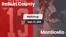 Matchup: Rabun County vs. Monticello  2019