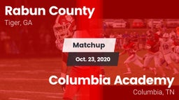 Matchup: Rabun County vs. Columbia Academy  2020