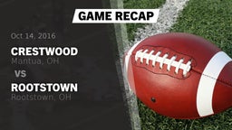 Recap: Crestwood  vs. Rootstown  2016