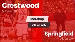 Matchup: Crestwood vs. Springfield  2020